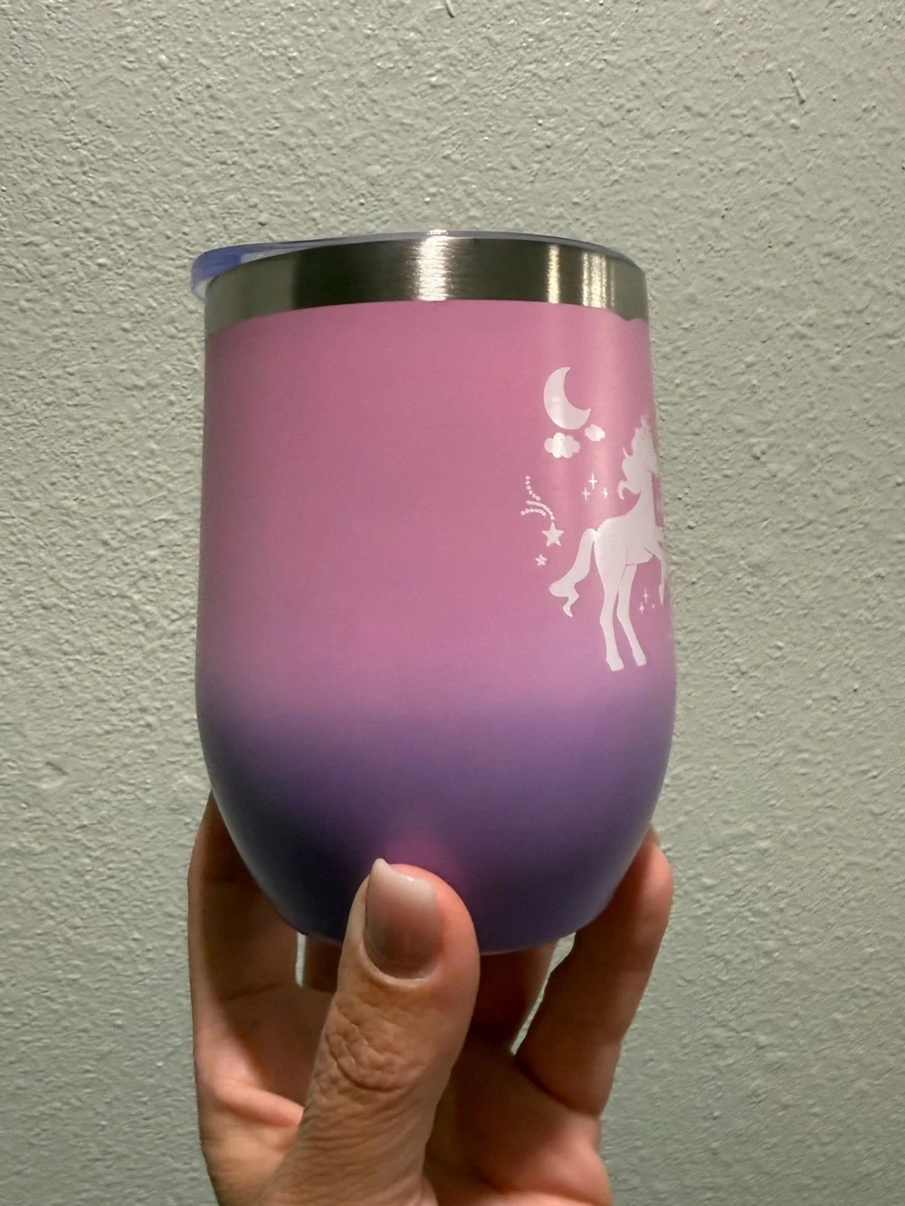 Pink and Purple Unicorn Stemless Tumbler - Home Accents